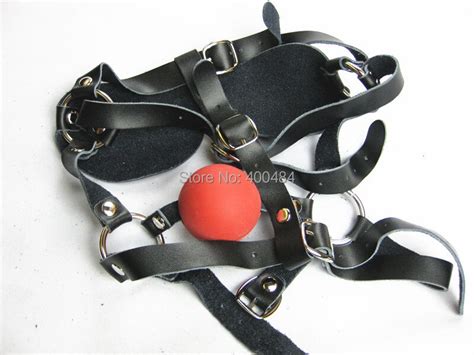 2 in 1 female leather harness mouth ball gag eye mask blindfold adult