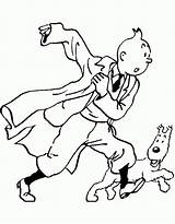 Tin Coloring Cartoon Tintin Colouring Character Pages Popular Coloringhome sketch template