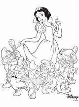 Coloring Snow Dwarfs Pages Seven Printable Colorpages sketch template