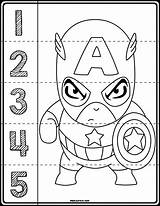 Superhero Preschool Worksheets Kids Number Captain America Puzzles Printable Hero Numbers Choose Board Lesson Plans Materials Math Activities Kindergarten sketch template
