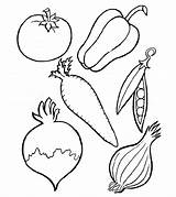 Vegetables Coloring Pages Fruits Momjunction sketch template
