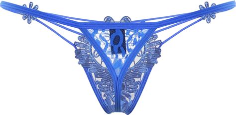 badbom womens sexy clear lace underwear string thongs