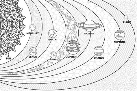 giant coloring poster planets coloring therapy relaxing etsy