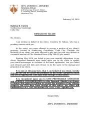 sample demand letter  vacate unlawful detainer docx atty antonio
