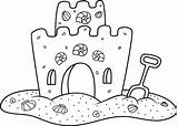 Sand Castle Coloring Drawing Pages Clipart Clip Line Cartoon Vector Illustrations Book Sheets Getdrawings Paintingvalley Choose Board Cool Very sketch template