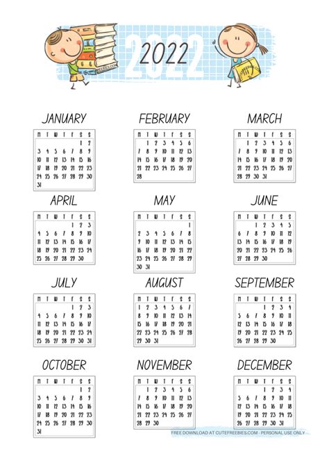 kids calendar printable cute freebies   march  school