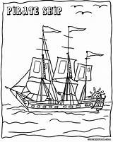 Pirate Coloring Pages Ship sketch template