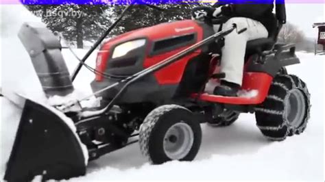 Husqvarna Yth Tractor With Two Stage Snow Thrower Youtube