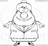 Clipart Chubby Lady Business Cartoon Outlined Coloring Vector Cory Thoman Royalty sketch template