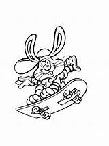 Coloring Skateboard Pages Easter Bunny Kids Color Bunnies Printable Bright Colors Favorite Choose sketch template