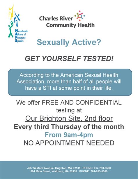 free and confidential sti testing charles river community health