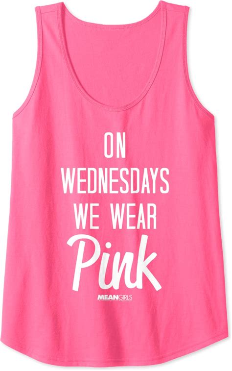 Womens Mean Girls On Wednesdays We Wear Pink Quote Tank Top