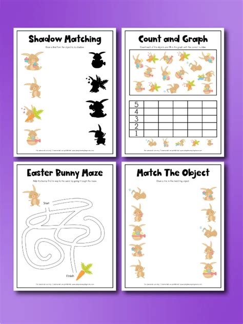 easter bunny activity sheets  kids  printables