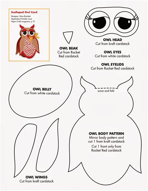 early play templates owl templates cut  create