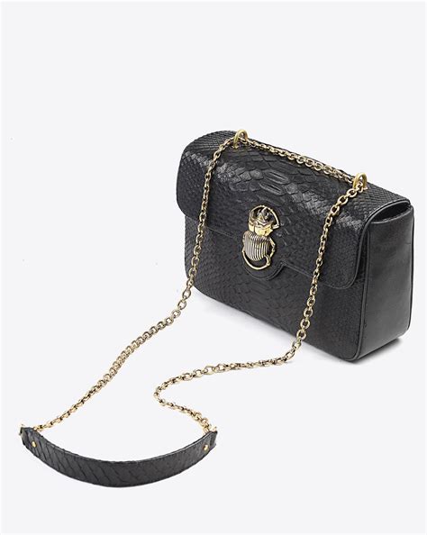 Claris Virot Sac Python Big Ava Beetle Noir Pour Femme