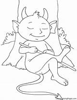 Devil Coloring Resting Pages sketch template