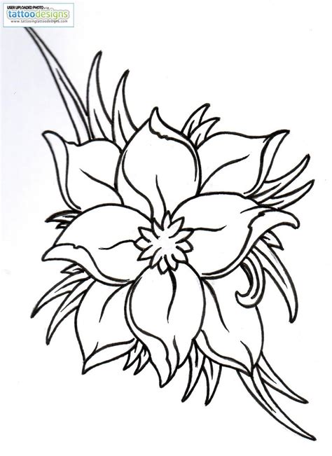 higher resolution fantasy flower outline by vikingtattoo tattoos flower outline tattoo