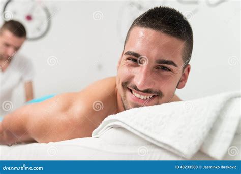 young man relaxed  spa stock photo image  adult
