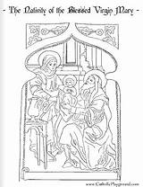 Coloring Nativity Joachim St Feast Birth Orthodox Sorrows Bvm Saints sketch template