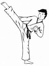 Karate Coloring Pages Martial Arts Judo Taekwondo Kids Printable Kicking Drawing Boxing Colouring Drawings Color Sheets Getcolorings Sports Drills Folding sketch template