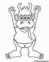 Monster Coloring Pages Kids Cute Sheets Drawing Printable Clipart Line Everfreecoloring Clip sketch template