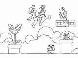 Mario Coloring Pages Super Bros sketch template