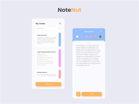 notenut note app design uplabs