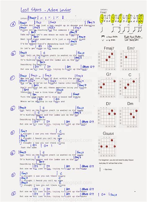guitar lessons lost stars chords