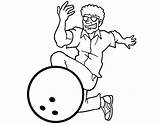 Bowling Man Coloring Pages Coloringcrew Getcolorings Girl sketch template