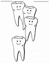 Teeth Coloring Pages Tooth Dental Kids Color Printables Clipart Healthy Brushing Printable Library Happy Popular Coloringhome sketch template