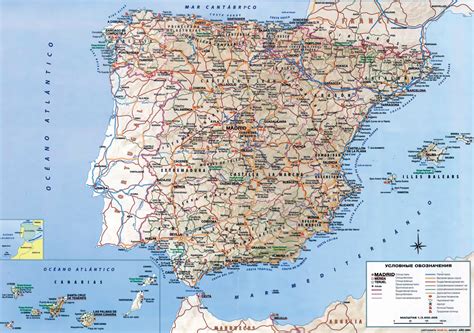 detallado mapa de carreteras de espana  relieve espana europa