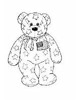 Coloring Patriotic Bear Beanie Baby Pages Activity sketch template