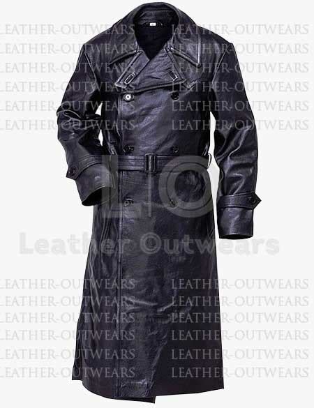 German Gestapo Trench Leather Coat Leather Outwears