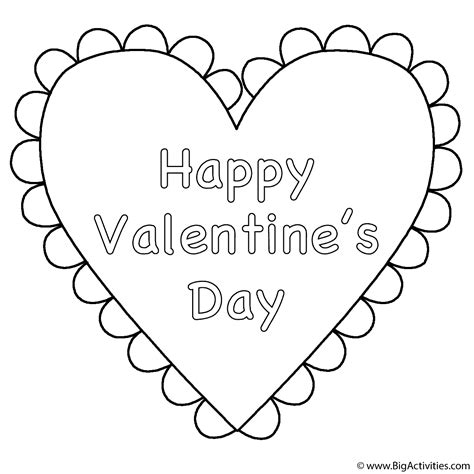 heart happy valentines day coloring page valentines day