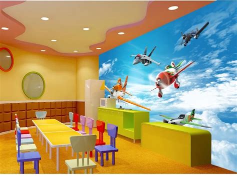 mural designs airplane cartoon animation custom photo wallpaper