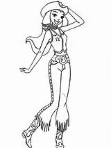 Cowgirl Coloring Pages Printable Color Girl sketch template