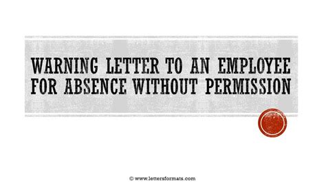 Letter To Respond To False Accusation Of Being Absent From Work When I