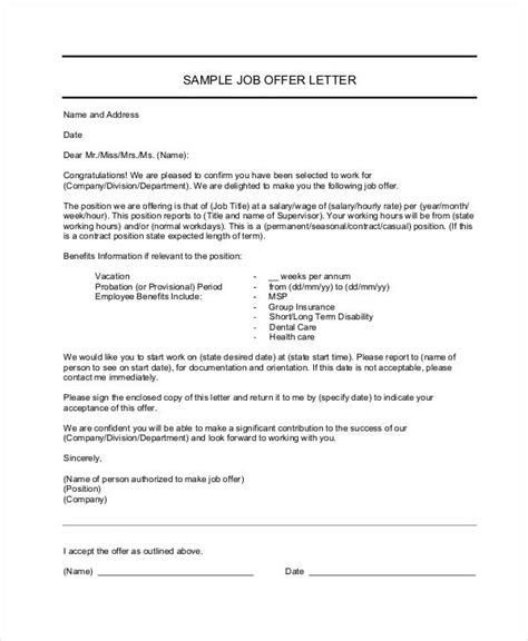 employee contract offer letters