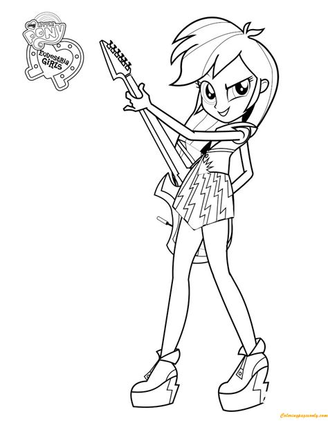 rainbow dash equestria girl coloring page  printable coloring pages