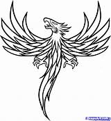 Phoenix Outline Tattoo Coloring Bird Pages Tattoos Drawings Stencil Tattoodaze sketch template