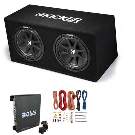 kicker dc dual   loaded car audio subwoofers subsboxamplifieramp kit walmartcom