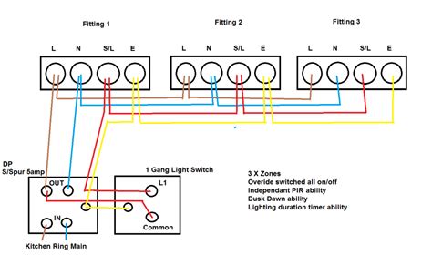pir light switch sensor wiring diagram