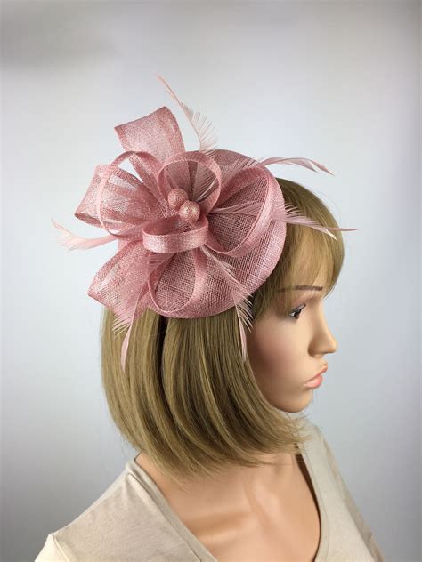 blush pink fascinator dusty pink fascinator hat fascinator hat etsy