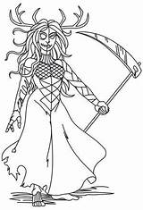 Norse Coloring Hel Urbanthreads Viking sketch template