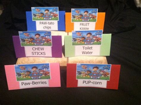 paw patrol birthday food labels  craziecrayons  etsy  paw