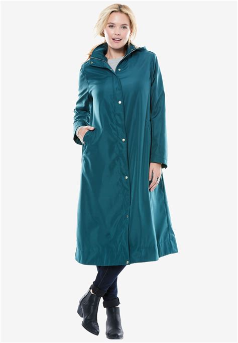 water repellent long raincoat  size rainwear  trenchcoats full beauty