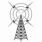 Radio Tower Antenna Clipart Logo Clip Mast Cliparts Waves Station Communication Towers Transmitter Old Signal Amateur Radiocommunication Broadcast Microwave Library sketch template