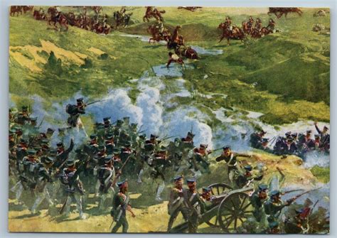 napoleonic war   russia battle borodino cavalry ussr vintage postcard topics militaria