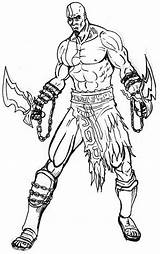 Kratos Pintar Colorindo Deus Militar Lutar Treinamento Espartano sketch template