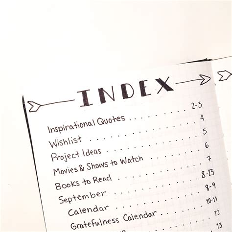 simple bullet journal ideas  minimalists bullet journal index